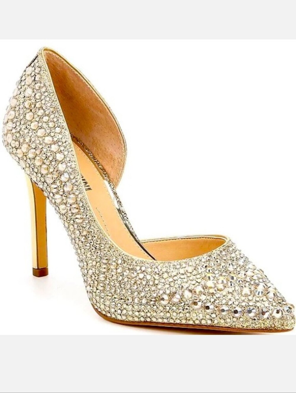 Gianni Bini Gold Crystal Pointed Toe Stiletto Pump